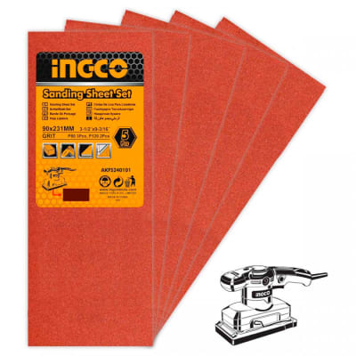Set 5 Lijas para Lijadora Orbital 90 X 23mm Ingco AKFS240101-1