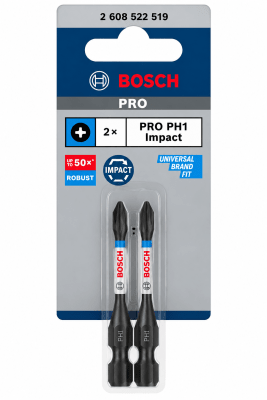 Punta Impact Pro Phillips 55mm PH1 2Pz Bosch 2608.522.519