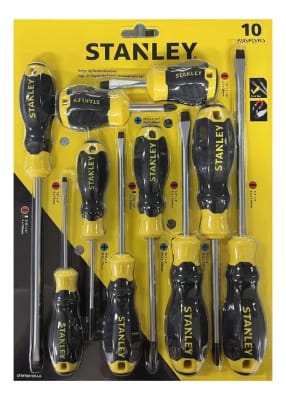 Juego de Destornilladores Cushion Grip 10 Pzas Plano Phillips Stanley 60-100