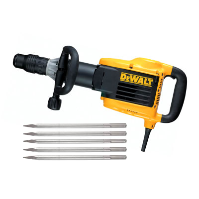Martillo Demoledor DeWalt SDS MAX 10kg 25J 1500W + 5 Cinceles - D25899K-K3