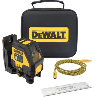Nivel Láser DeWalt Verde Recargable USB-C Líneas Cruzadas-DCLE14201GB