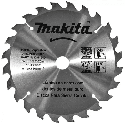 Disco /Sierra Circ. para Madera 7 1/4'' x 20 x 2.20mm 24 D (REDUCTOR 5/8