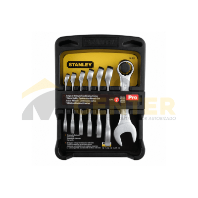 JUEGO DE LLAVES MIXTAS CORTAS STUBBY 7 PZAS 10-18MM STANLEY 90-651