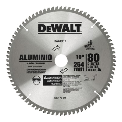 Disco para Aluminio de 10'' 80T - DEWALT DWA03210