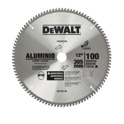 DISCO SIERRA PARA ALUMINIO 12'' X100 DIENTES DWA03240 DEWALT