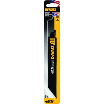 Hojas Sierra Sable p/ metales acerados 8plg 14 TPI x5 unidades - DWA4188 DEWALT