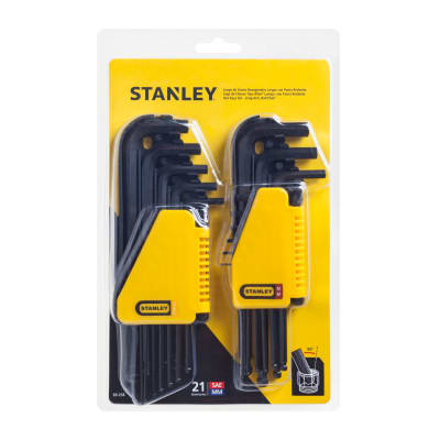 Juego de 21 Llaves Hexagonales Largas con Punta Redonda Stanley 69-258