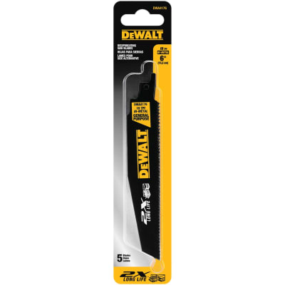 HOJA SIERRA SABLE 6plg DEMOLICION 10 TPI 5un DWA4176 DEWALT