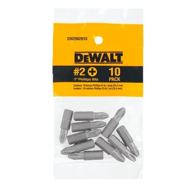 Punta Phillips 2 (PH2) 25mm Bolsa Pack 10 Und Dewalt DW2002B10