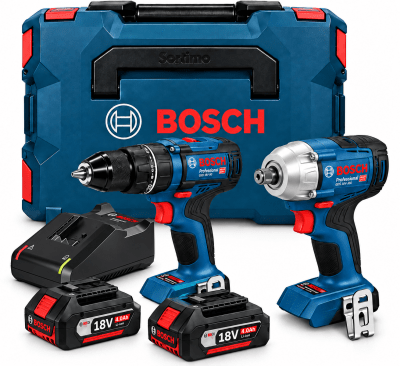 COMBO BOSCH GSB 18V-90 + GDS 18V-350 + KIT 18V + LboX