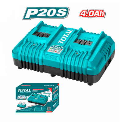 Cargador Rápido Doble Para Batería 4.0Ah Lition Ion 20v Total TCLI2034