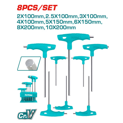 Juego De Llaves Hexagonales Con Mango en T 8 Piezas Total THHW80816