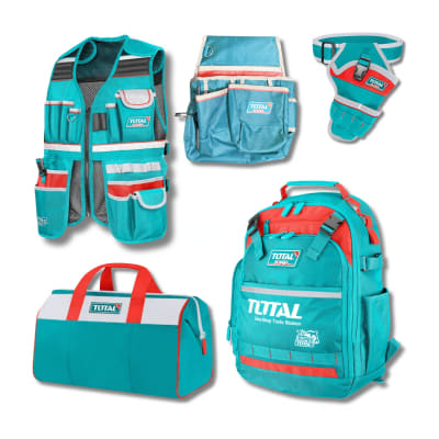 Combo de Almacenamiento 5 Pzas Mochila + Porta Herramientas Total TOS23090