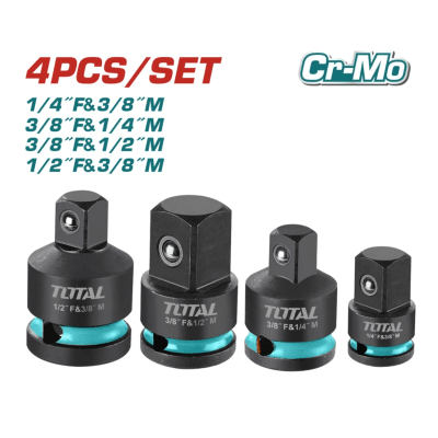 SET ADAPTADORES CUADRADOS CR-MO 4PCS INDUSTRIAL TOTAL - THISAD12438