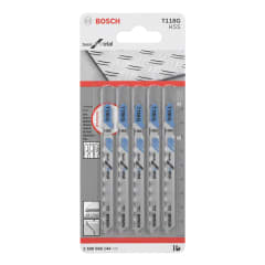 Hoja Caladora T118G X5 unid HSS Recto/Fino para metal BOSCH 2608.668.144 0