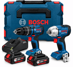 COMBO BOSCH GSB 18V-90 + GDS 18V-350 + KIT 18V + LboX 0