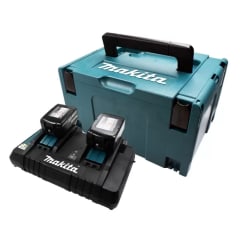 Set de 2 Baterías 18V LXT 5.0 Ah + Cargador Doble + MakPac Makita 197629-2 3