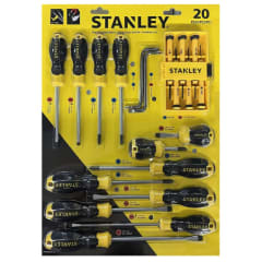 SET DE DESTORNILLADORES CUSHION GRIP JGO. 20 PZAS PLANO PHILLIPS STANLEY 60-220 0