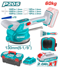 VIBRADOR BALDOSAS TOTAL 20V 60KG 10000RPM + BAT. 2.0AH + CARGADOR + ACCS. INDUSTRIALES - TTVLI20018 0