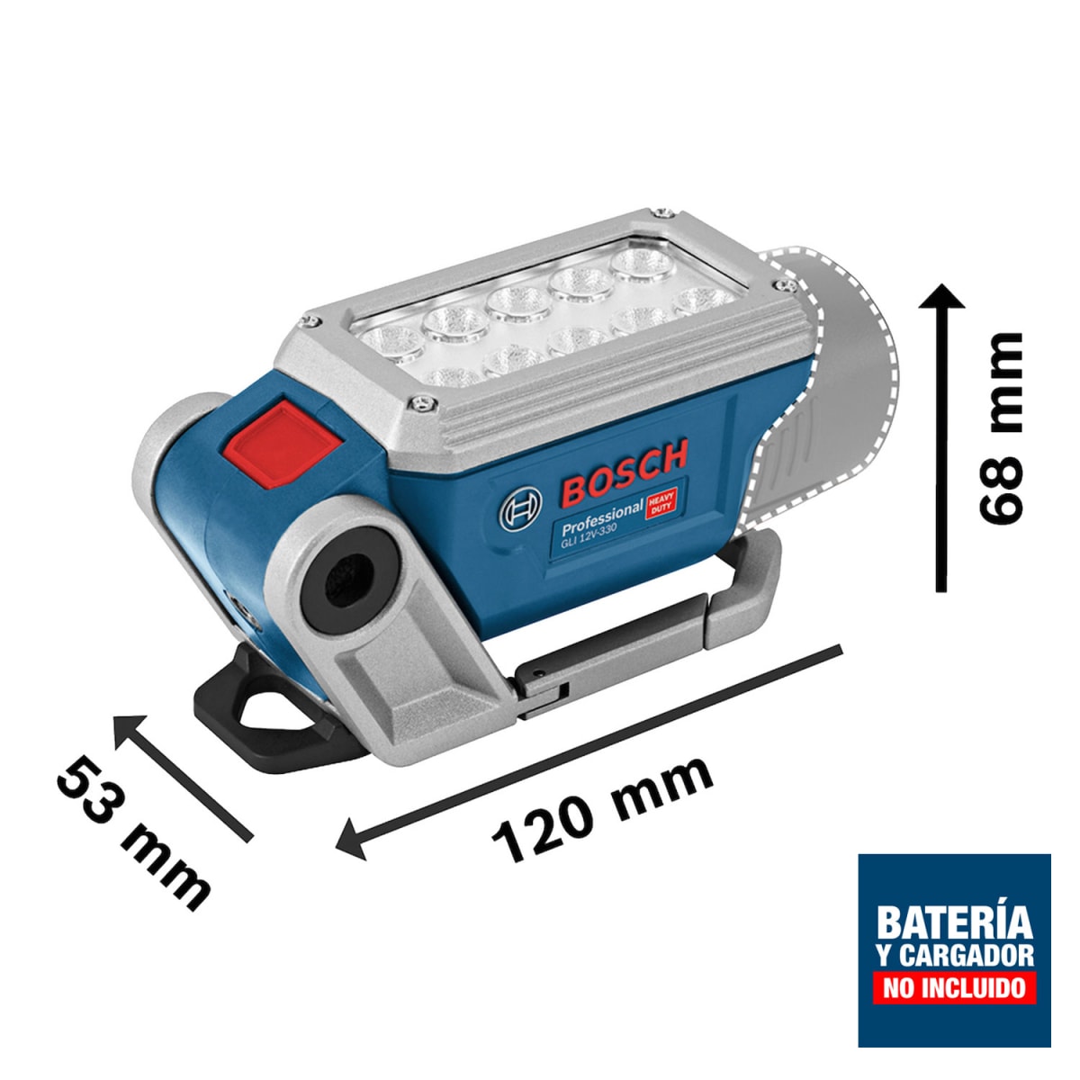 Linterna de trabajo Bosch 12V 330lm (Sin Batería) GLI12V-330 - 0601.4A0.0004