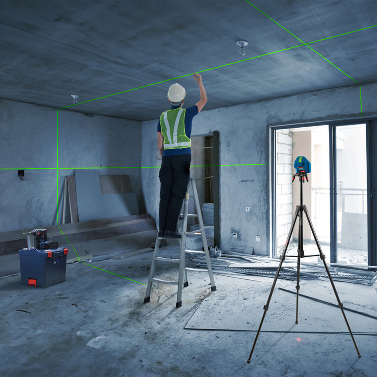 Nivel Láser de Líneas Luz Verde 15 Metros Professional Bosch Gll 50-15 Xg8