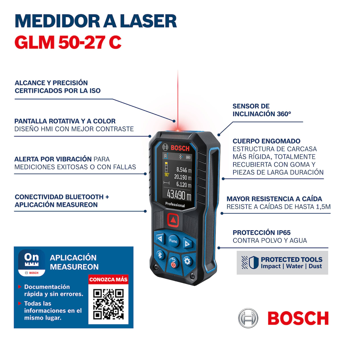 MEDIDOR LASER DE DISTANCIA GLM 50-27 C PROFESIONAL 50M BOSCH6