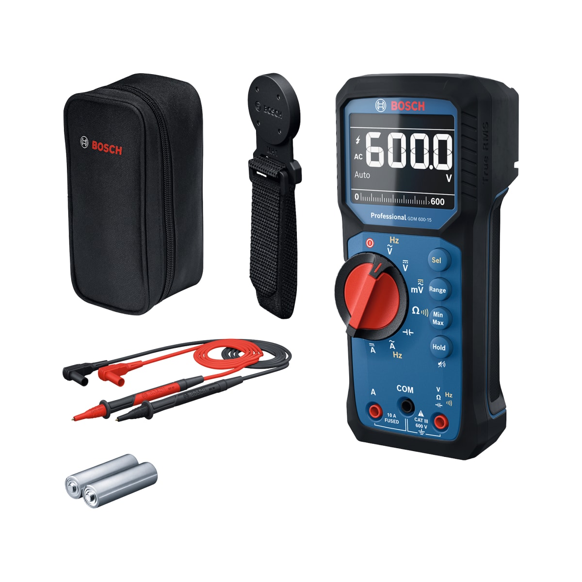 Multímetro Digital 1000V + Soporte Magnético GDM 600-15 Bosch 0601.077.3011