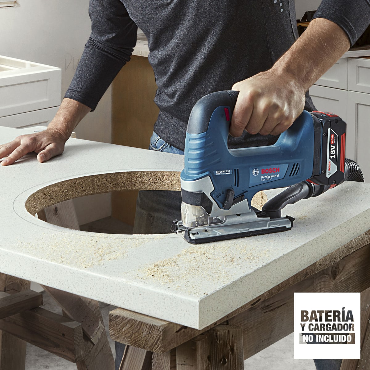 Sierra caladora Bosch 18V Brushless (Sin Batería) GST185-LI - 0601.5B3.0E15