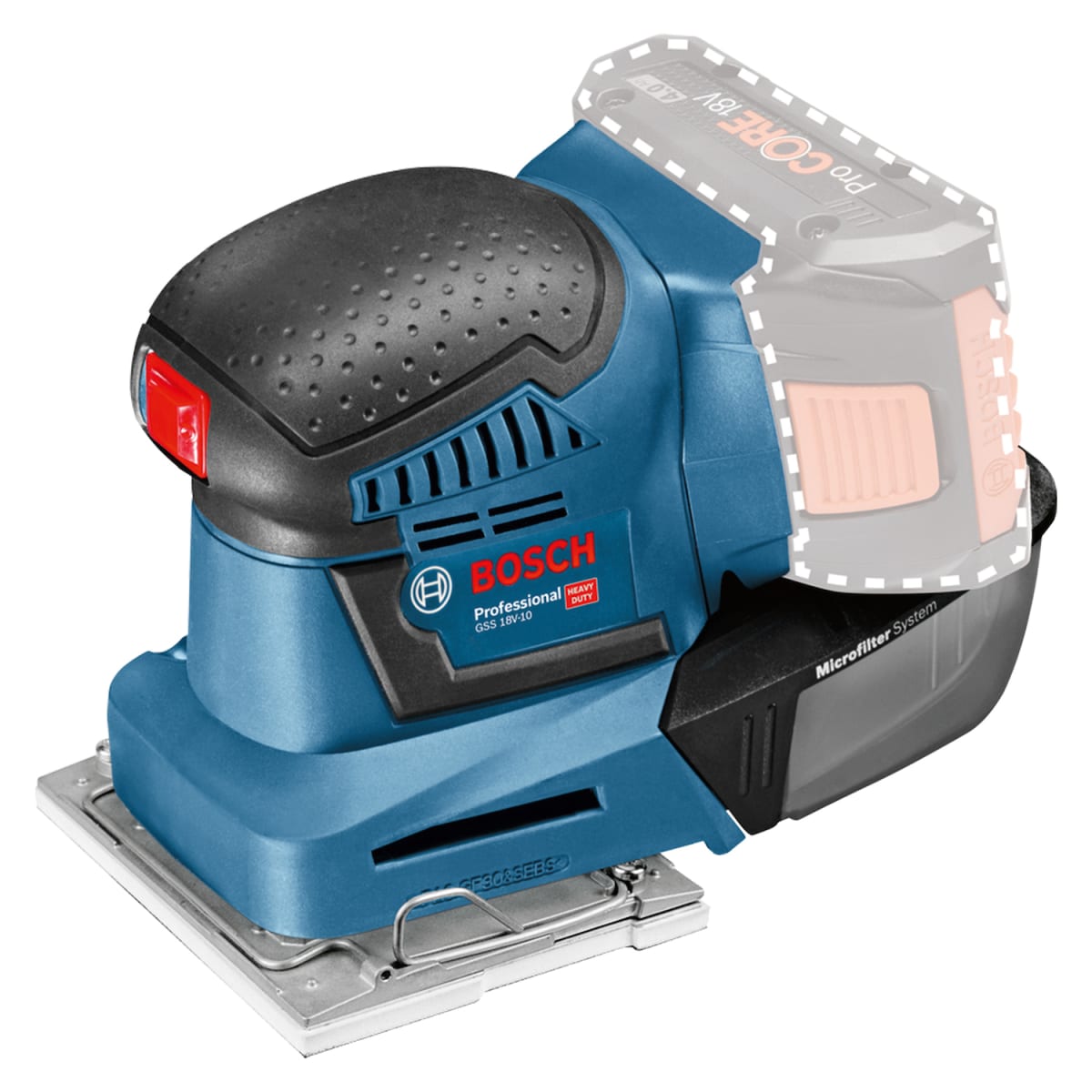 Lijadora Orbital Inalámbrica 1/4'' 18V Baretool GSS 18V-10 Bosch 0601.9D0.2002