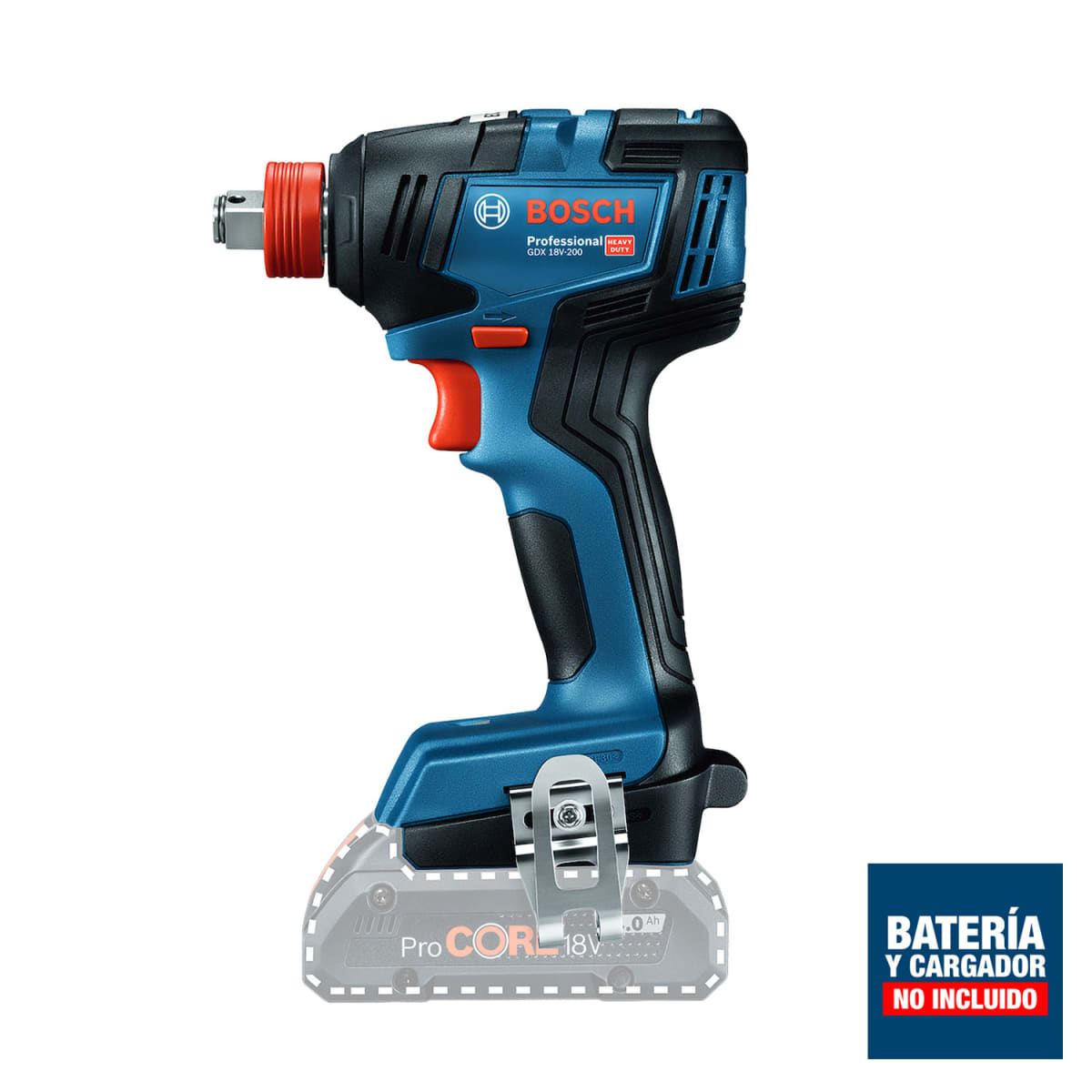 Llave de impacto Bosch 200Nm Brushless (Sin Batería) GDX18V-200 - 0601.9J2.2E02