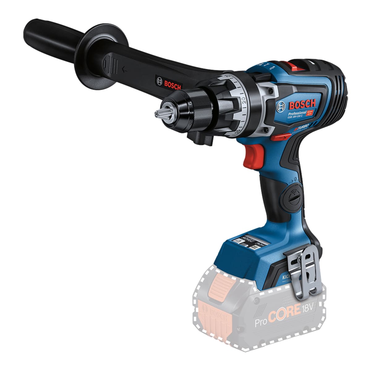 Taladro percutor Bosch 18V BITURBO 150Nm (Sin Batería) GSB18V-150C - 0601.9J5.1E02