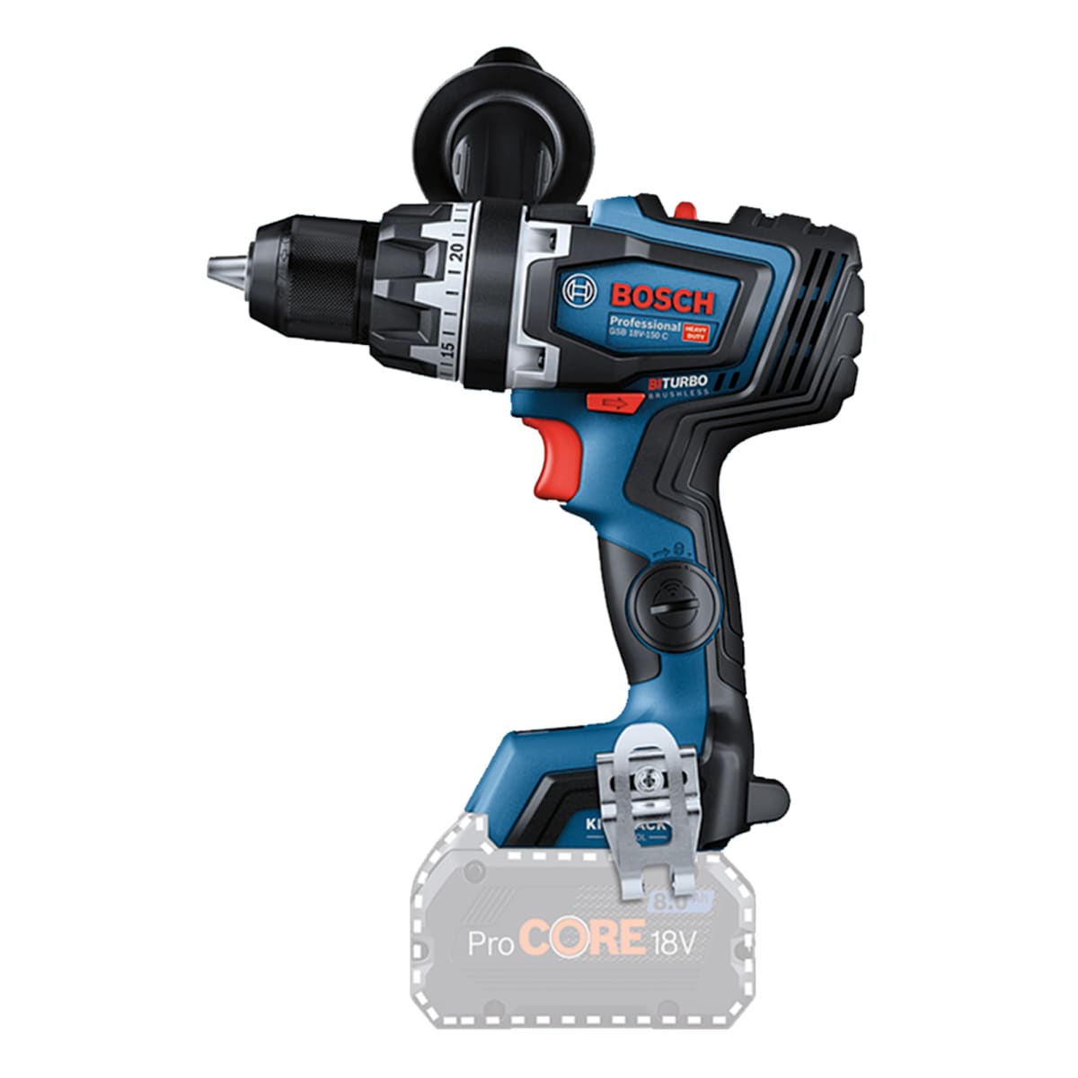 Taladro percutor Bosch 18V BITURBO 150Nm (Sin Batería) GSB18V-150C - 0601.9J5.1E03