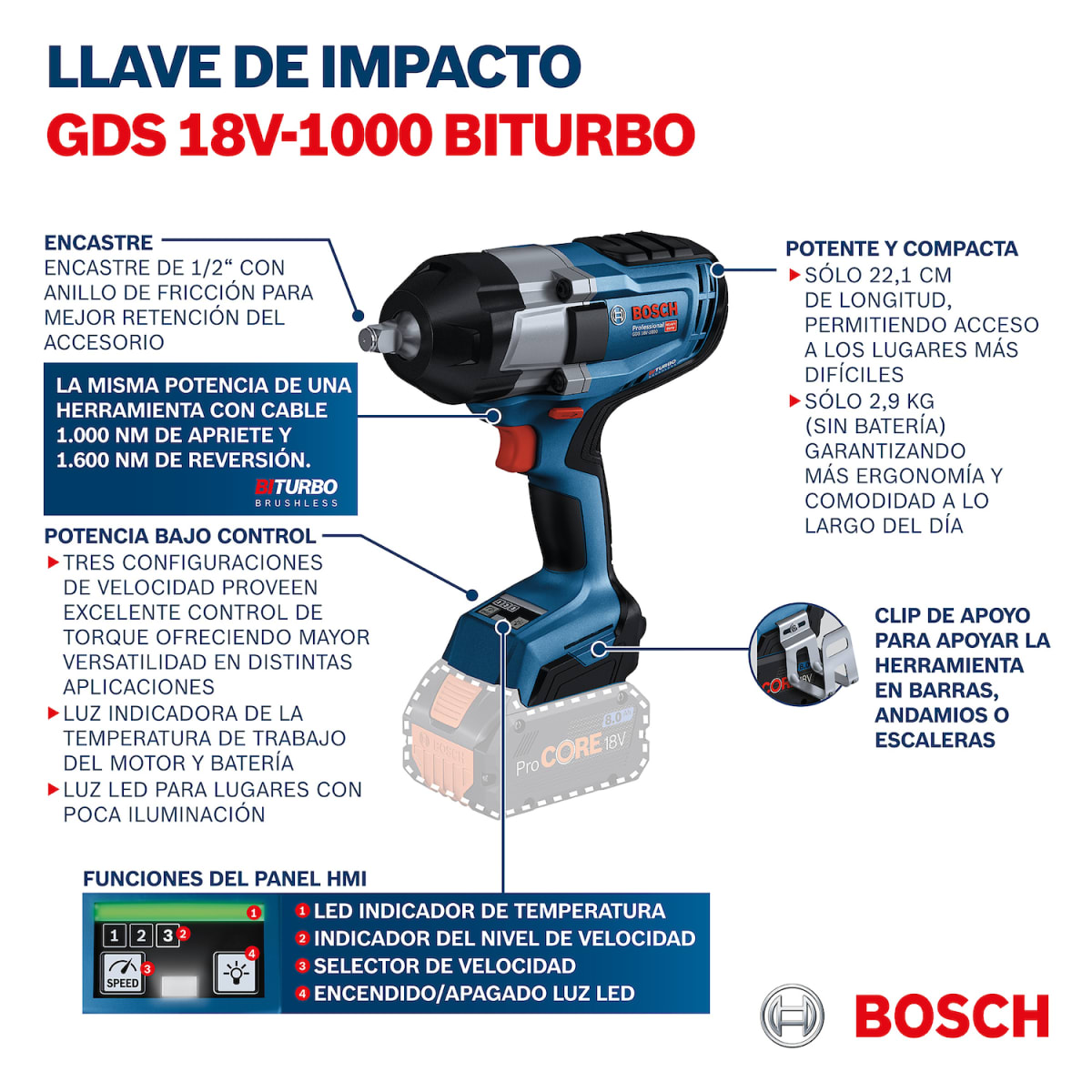 Llave impacto Bosch 1/2