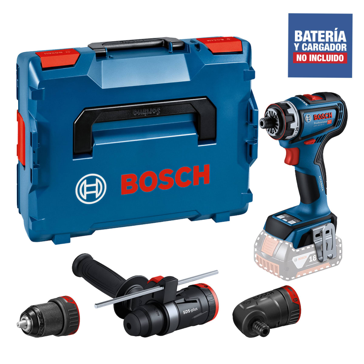 Taladro Bosch GSR 18V-90 FC + 3 Mandriles + Maleta - 0601.9K6.2E01