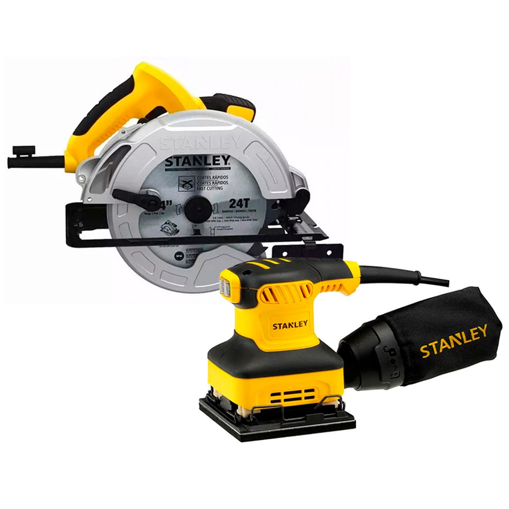 SIERRA CIRCULAR 1600W SC16 + LIJADORA DE PALMA 1/4 SS24 - STANLEY1