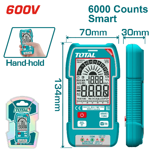 Multímetro Digital 600v 6000 Dígitos Total TMT5160041
