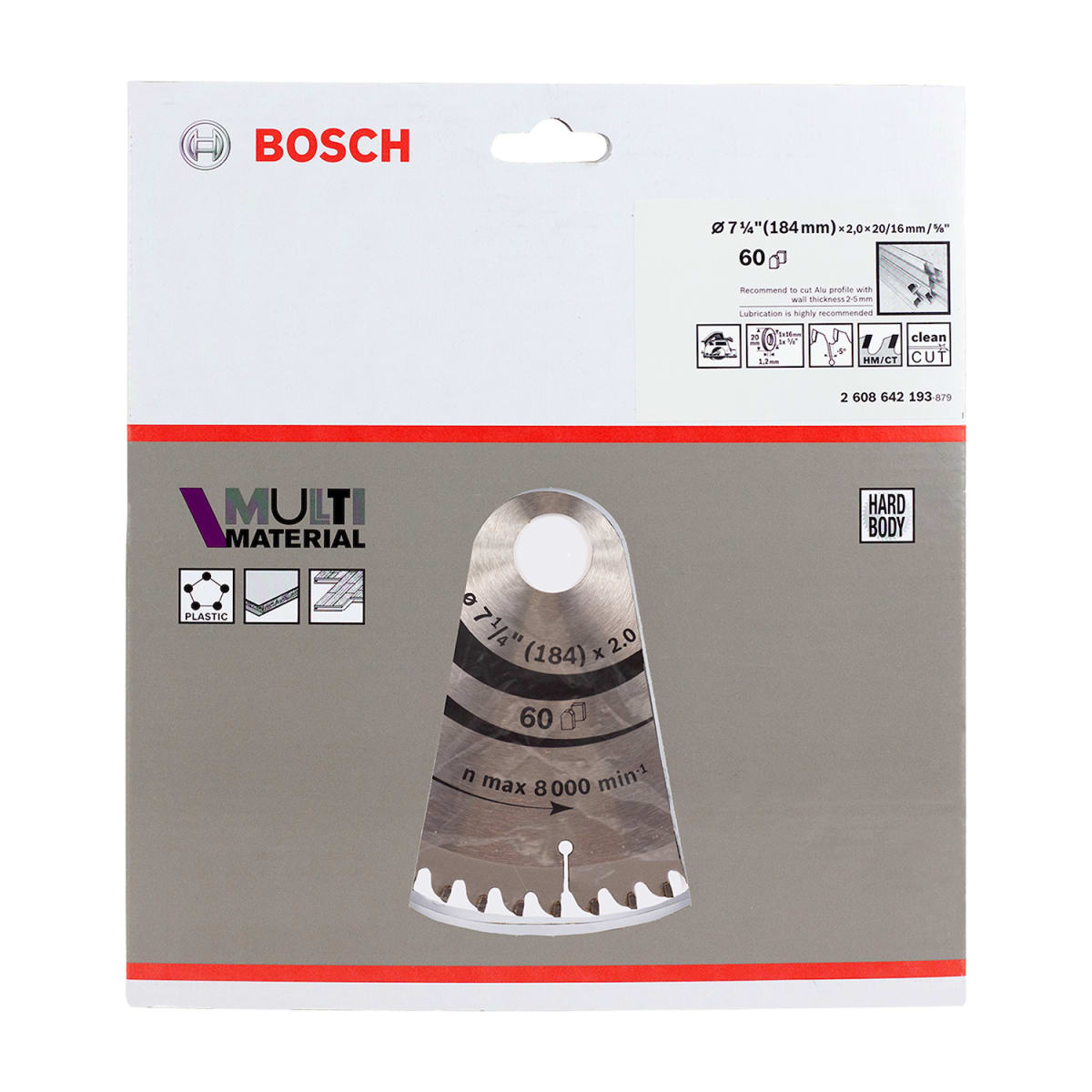 Disco Sierra Circular 7-1/4'' 60 Dientes Multimaterial Bosch 2608.642.1935