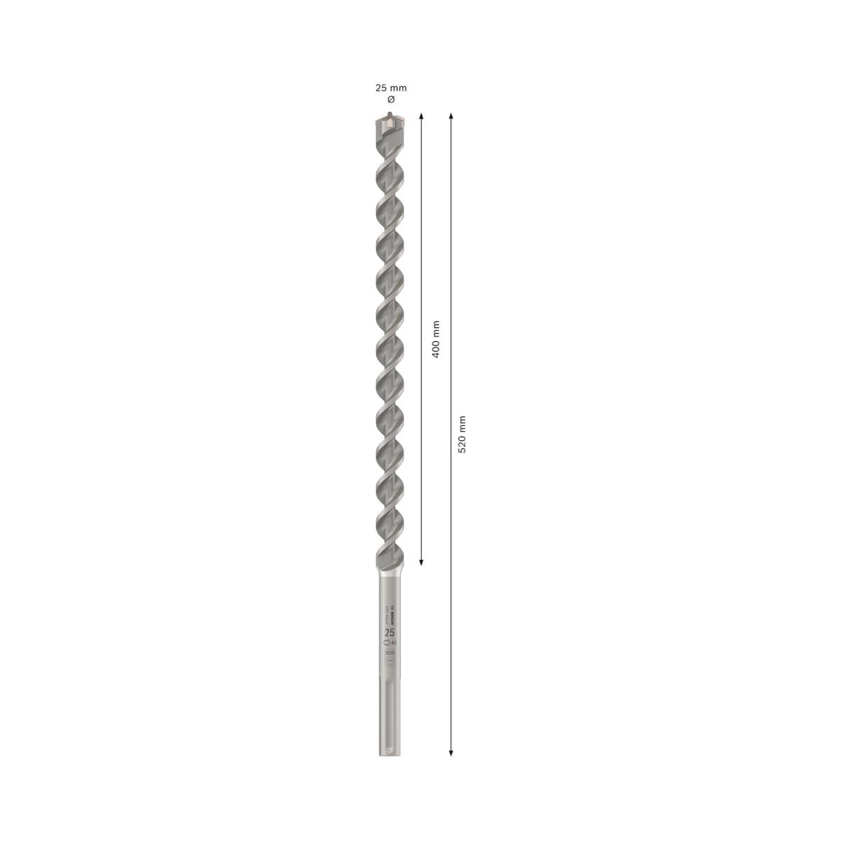 Broca SDS Max-4 25mm x400x520 mm Bosch 2608.706.7923