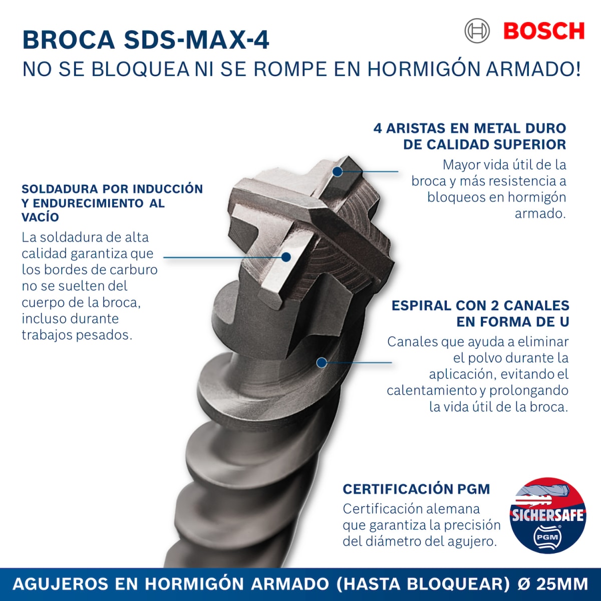 Broca para Martillo SDS Max-4 16x540mm Bosch 2608.685.8615