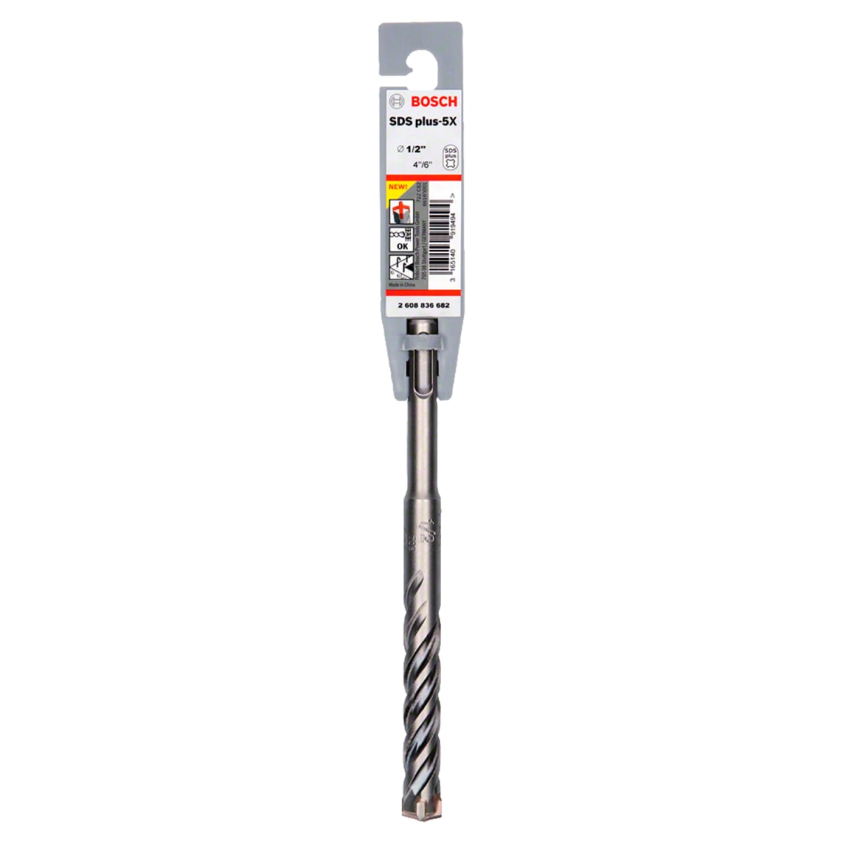 Broca SDS-Plus Concreto 5X 1/2”x4”x6” Bosch 2608.836.6822