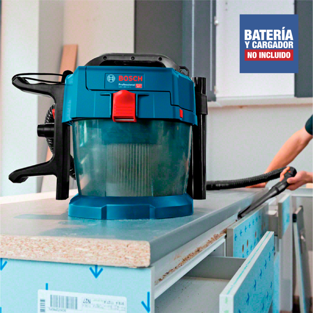 Aspiradora Bosch 18V seco/húmedo 10L (Sin Batería) GAS18V-10L - 0601.9C6.3025