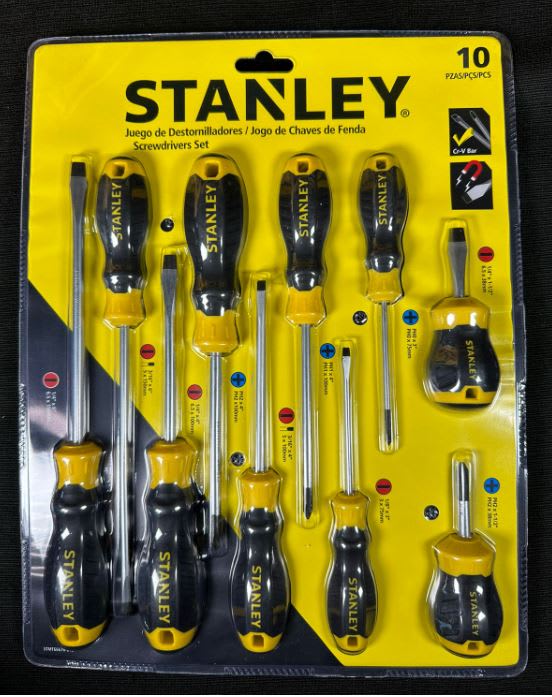 PROMO JUEGO DESARMADOR 10 PIEZAS CUSHION GRIP 60-100 STANLEY1