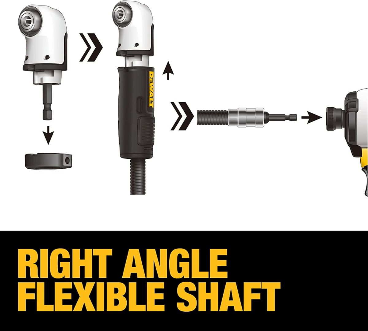 Adaptador Angular DeWalt Flextorq 4 en 1 para Brocas y Puntas de 1/4