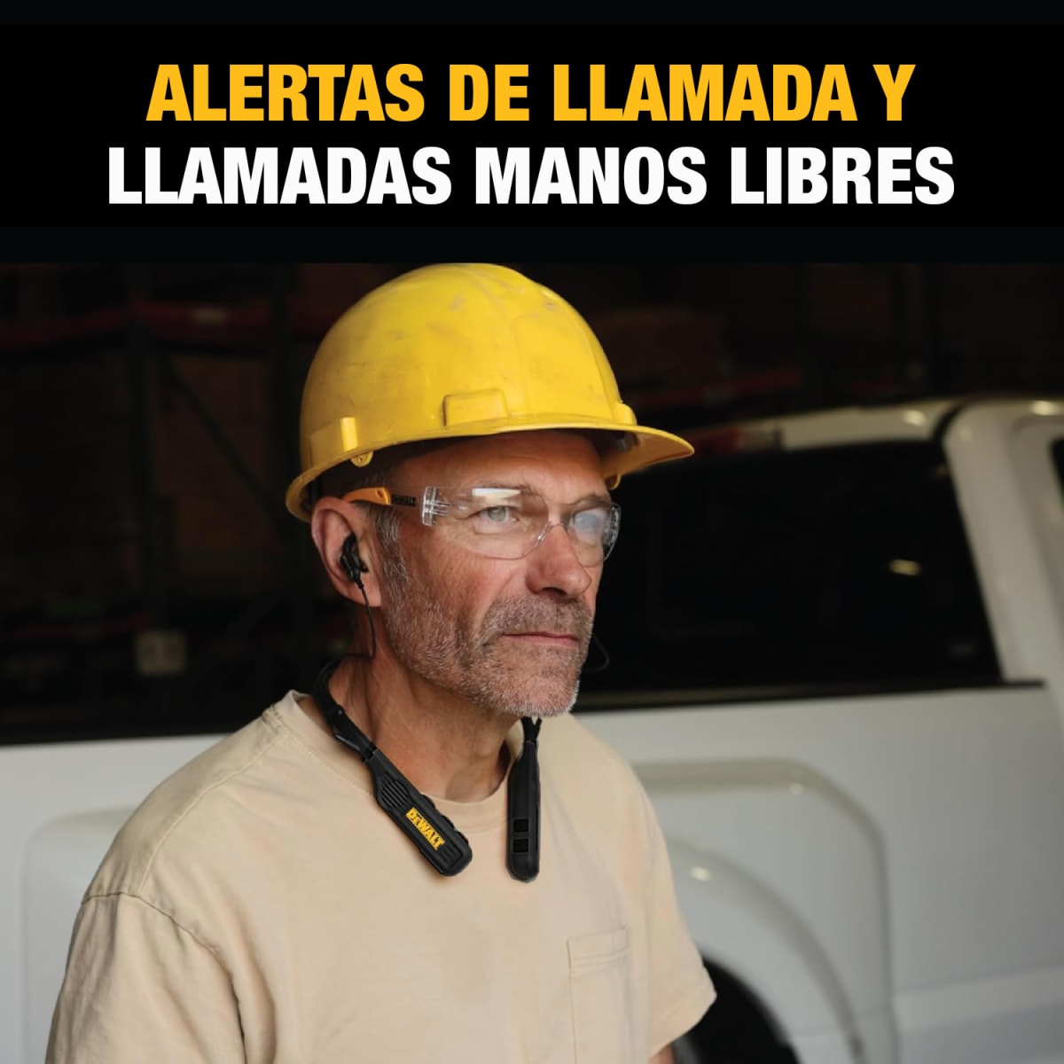 Auriculares Bluetooth Color Negro 2 en 1 con Banda para el Cuello Dewalt DXMA1902093-B4