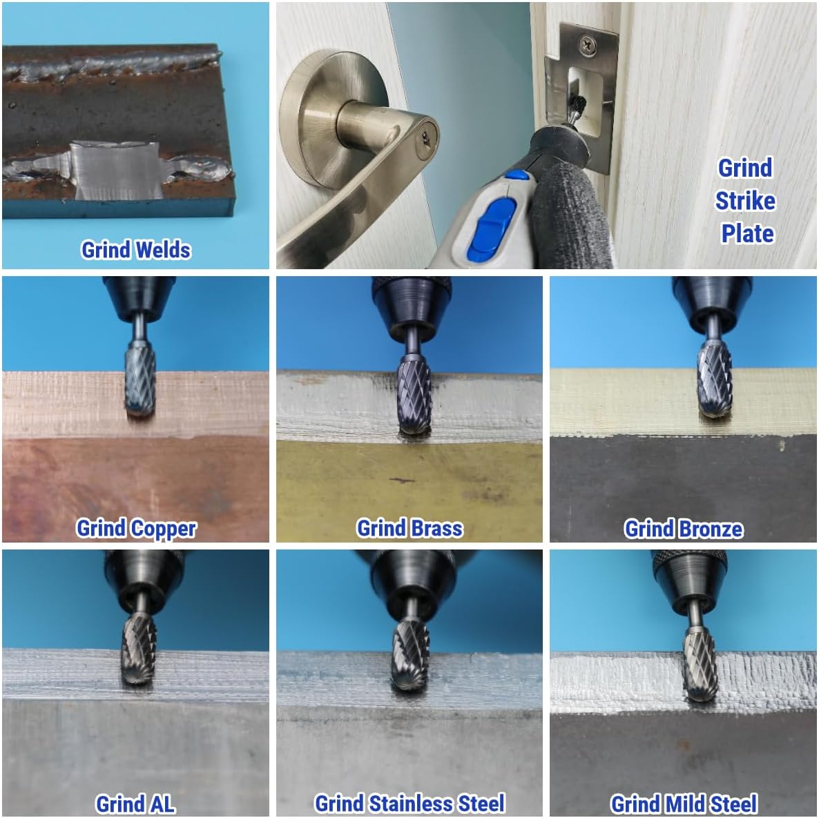 Juego de 10 Fresas de Carburo 1/8