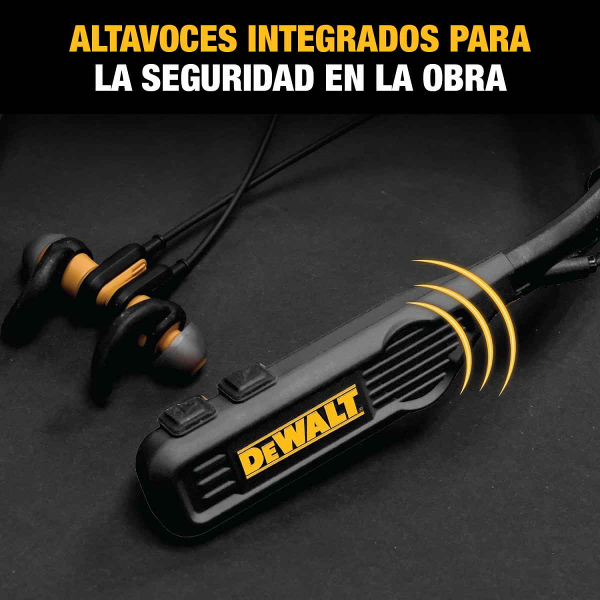 Auriculares Bluetooth Color Negro 2 en 1 con Banda para el Cuello Dewalt DXMA1902093-B2