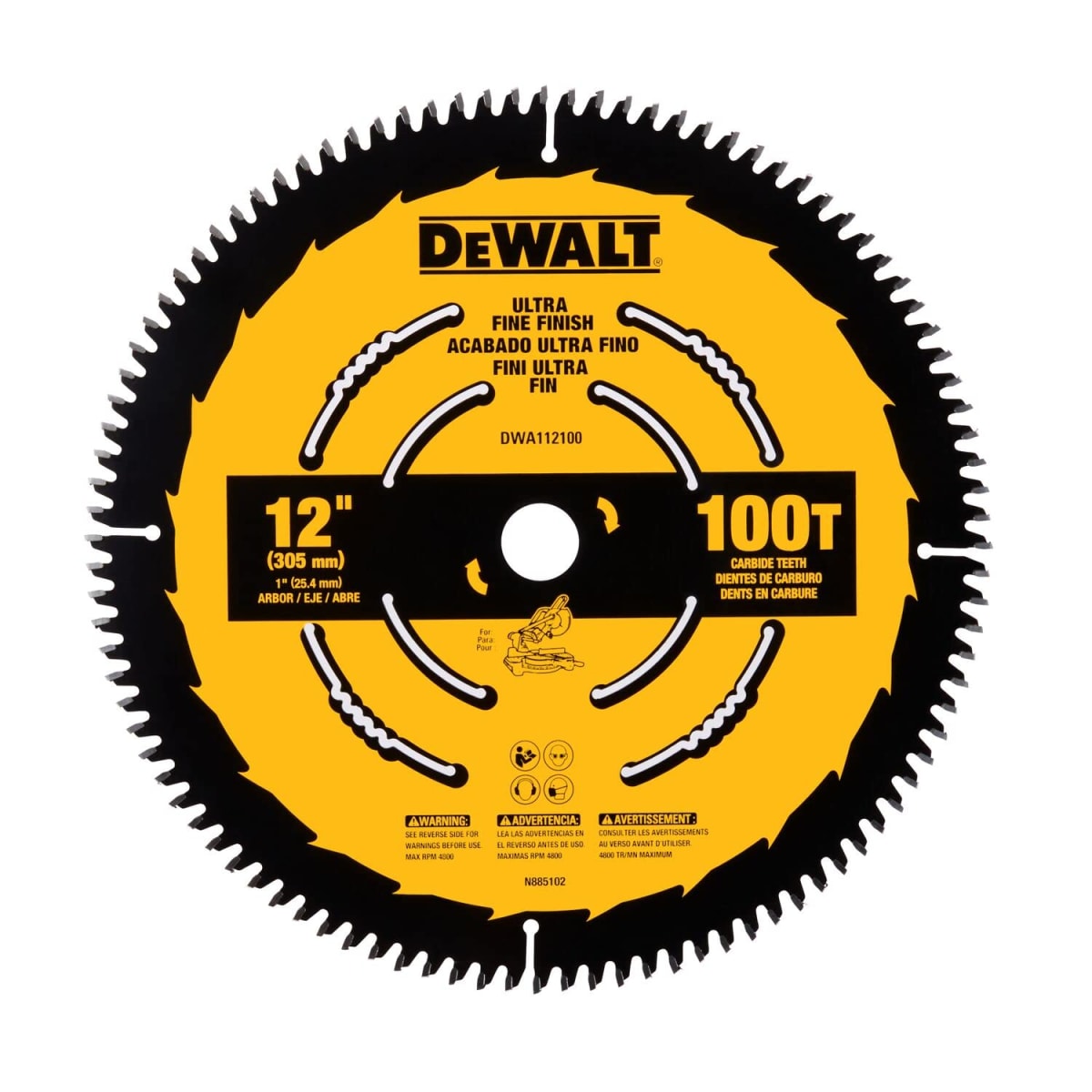 HOJA DE SIERRA CIRCULAR 12PULG 100T (DWA112100) DEWALT1