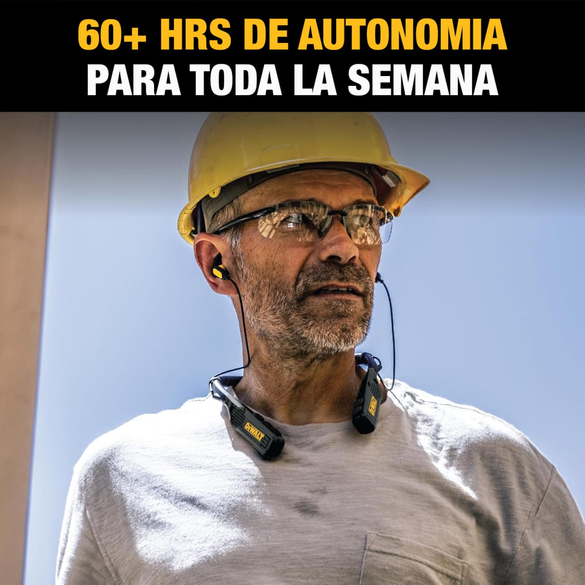 Auriculares Bluetooth Color Negro 2 en 1 con Banda para el Cuello Dewalt DXMA1902093-B5