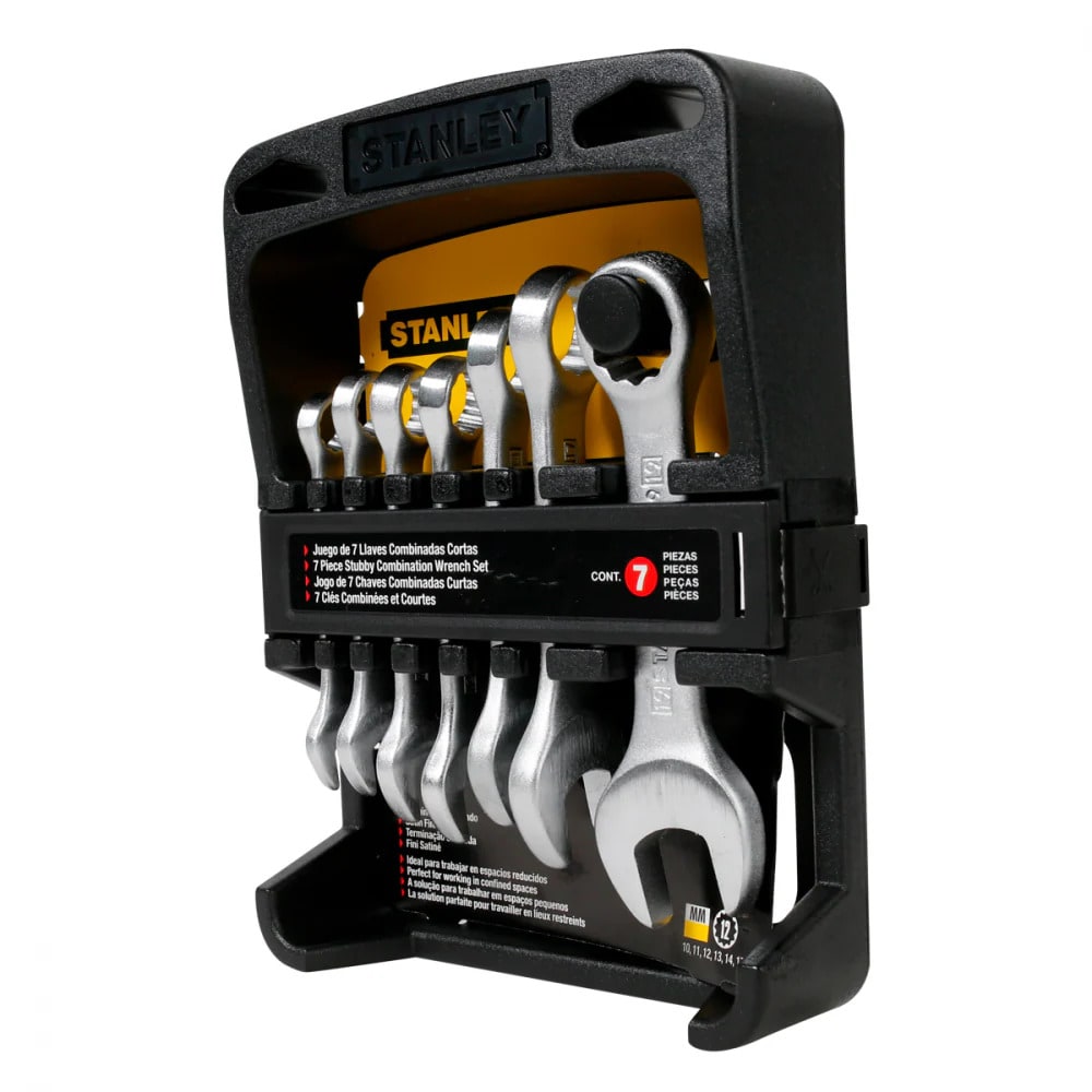 JUEGO DE LLAVES MIXTAS CORTAS STUBBY 7 PZAS 10-18MM STANLEY 90-6512