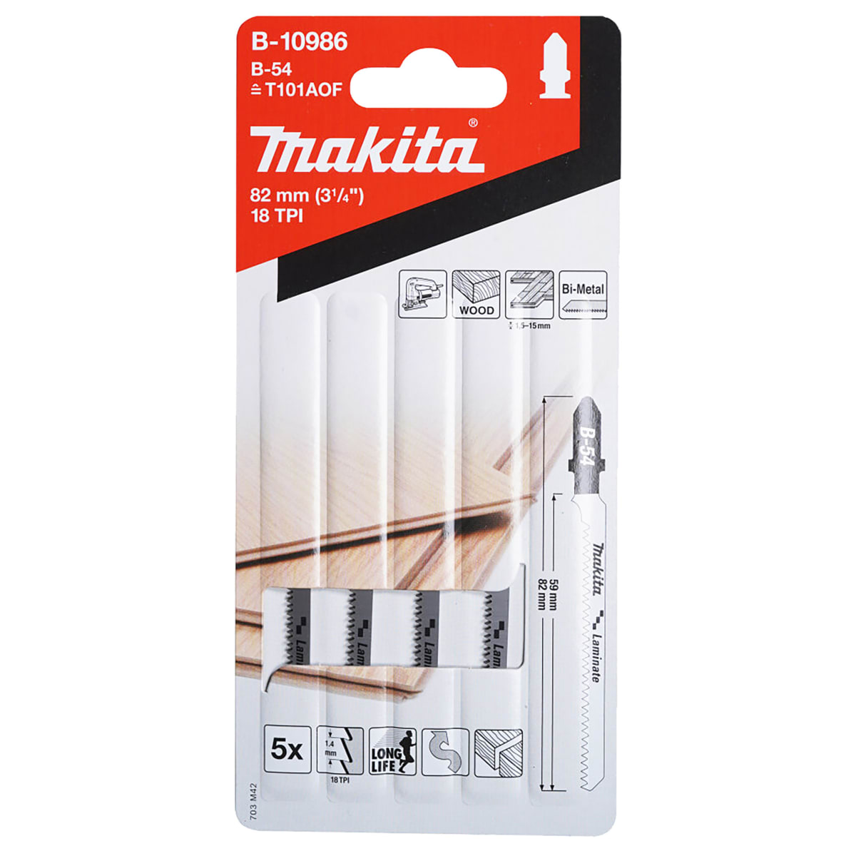 Hojas Sierra de Calar para Laminados 107mm x 5unid Makita B-109861